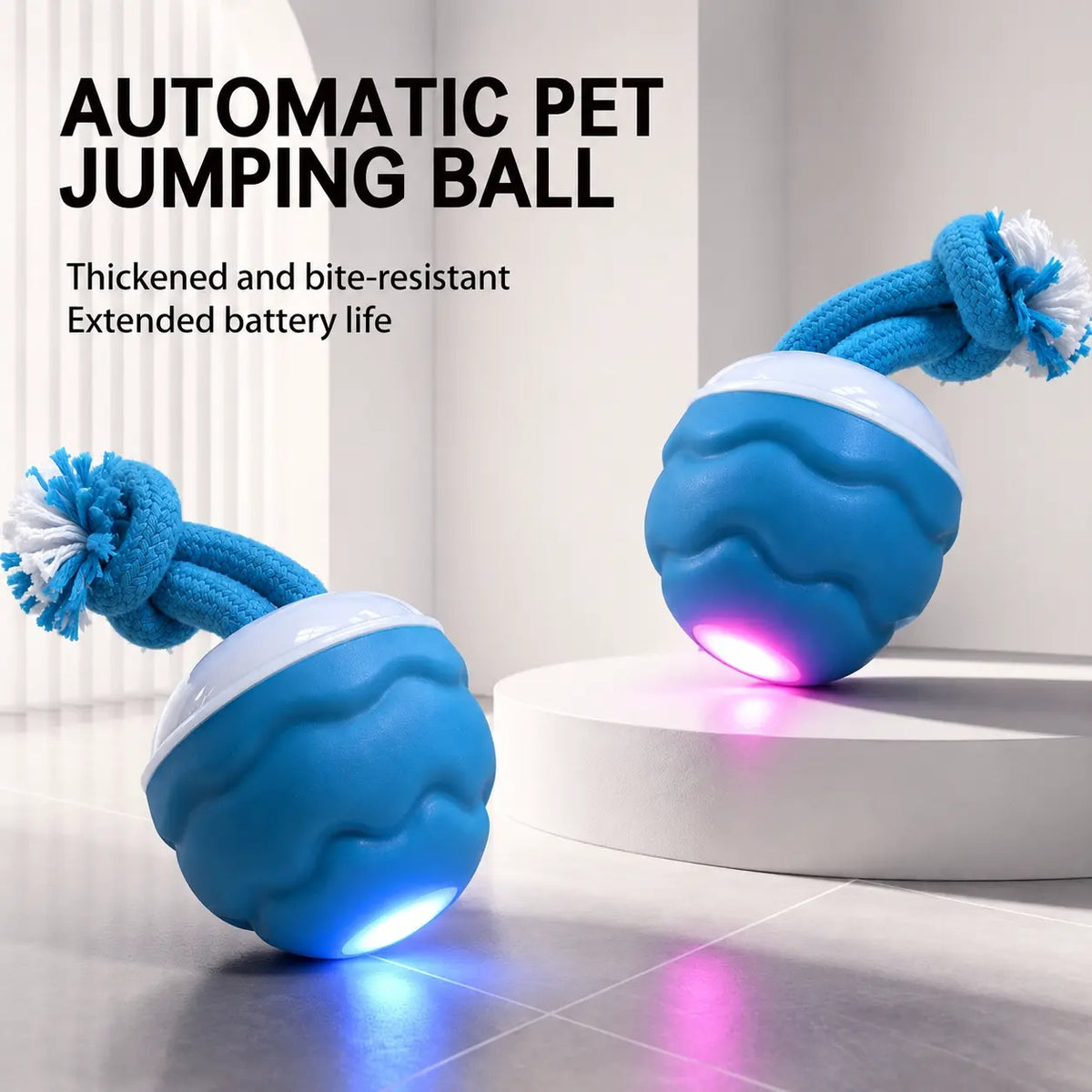 Smart jumping tug ball for dogs