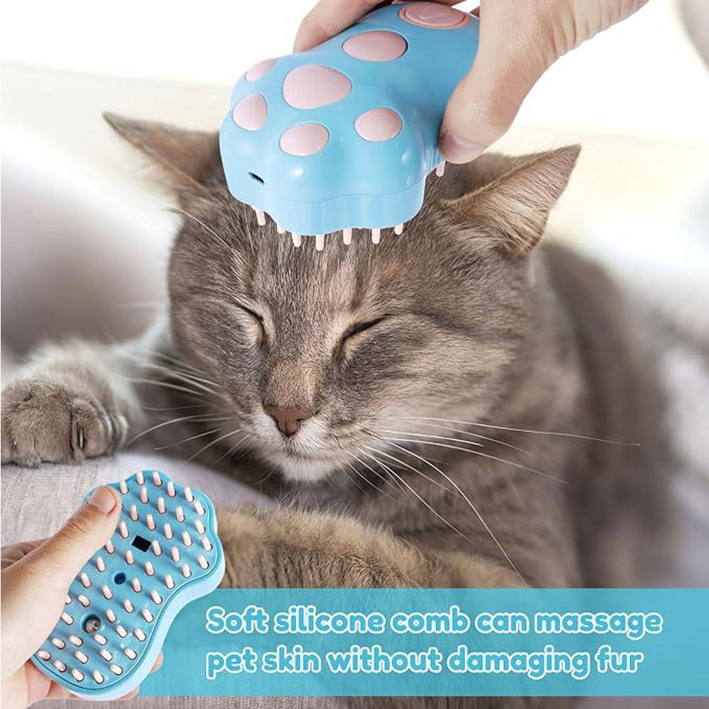 Cat relaxing while being brushed with the Paw Mist brush