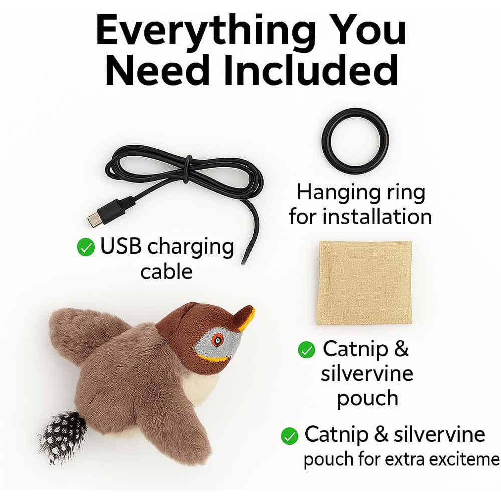 Chirping Bird Cat Toy (Rechargeable)