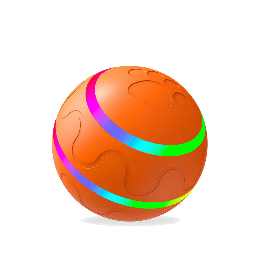 Orange smart cat ball with light-up stripes