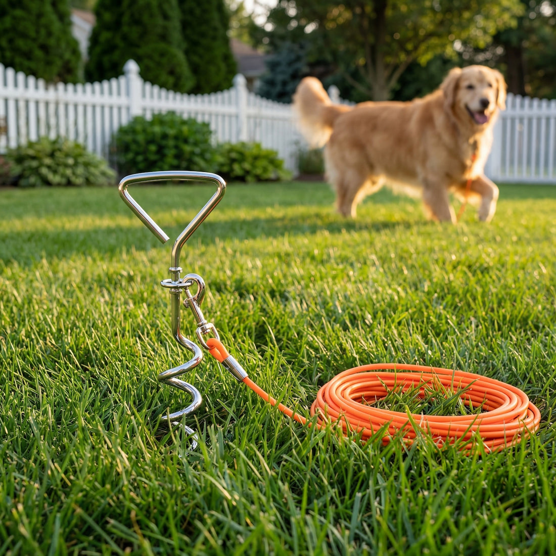 30 ft Yard & Camping Tie-Out with Ground Stake