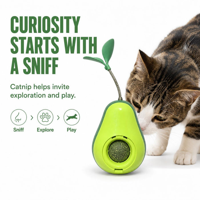 Avocado Wobble Cat Toy with Catnip Ball