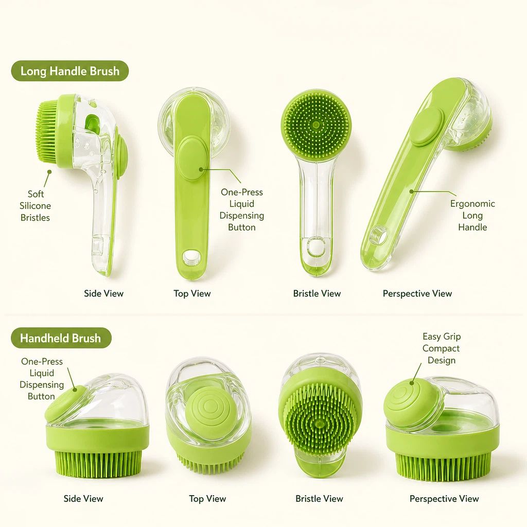 Soap-Dispensing Bath Brushes (2-Pack)