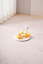 Cheese Wedge Cat Puzzle with Spring Teaser