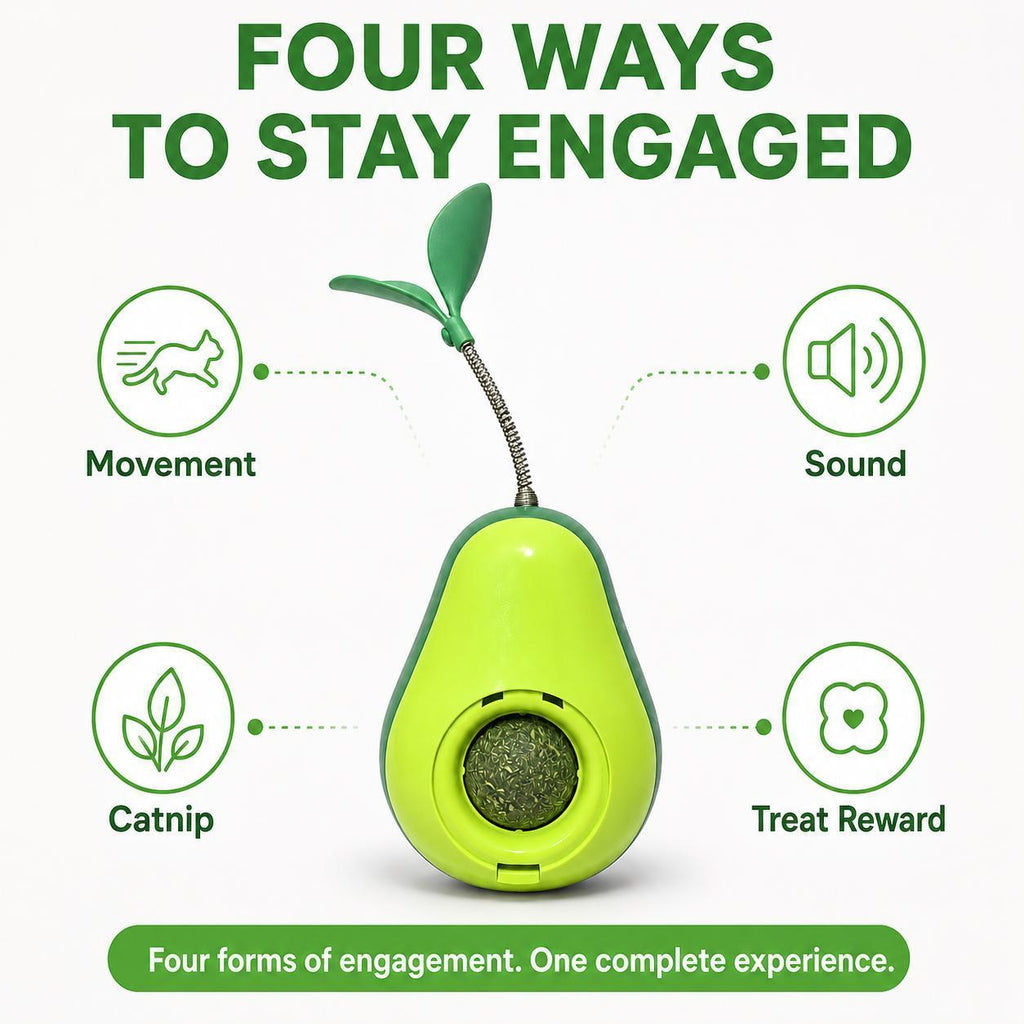 Avocado Wobble Cat Toy with Catnip Ball