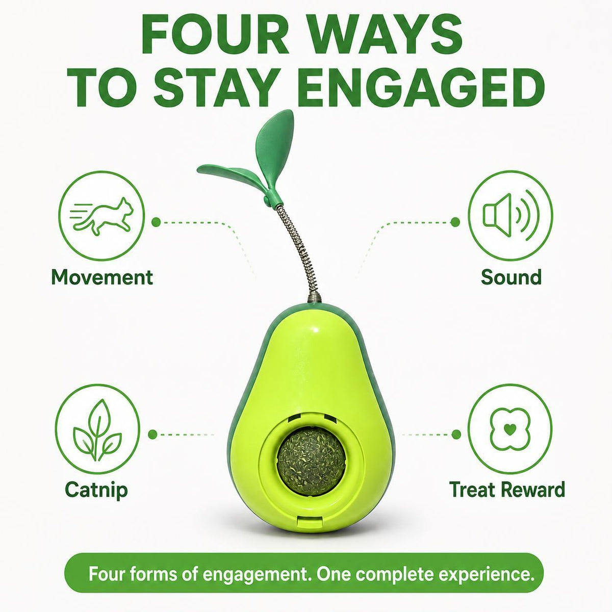 Avocado Wobble Cat Toy with Catnip Ball