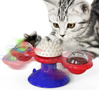 Spinning Windmill Cat Toy with Light-Up Ball