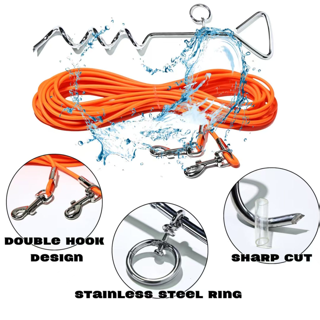 30 ft Yard & Camping Tie-Out with Ground Stake