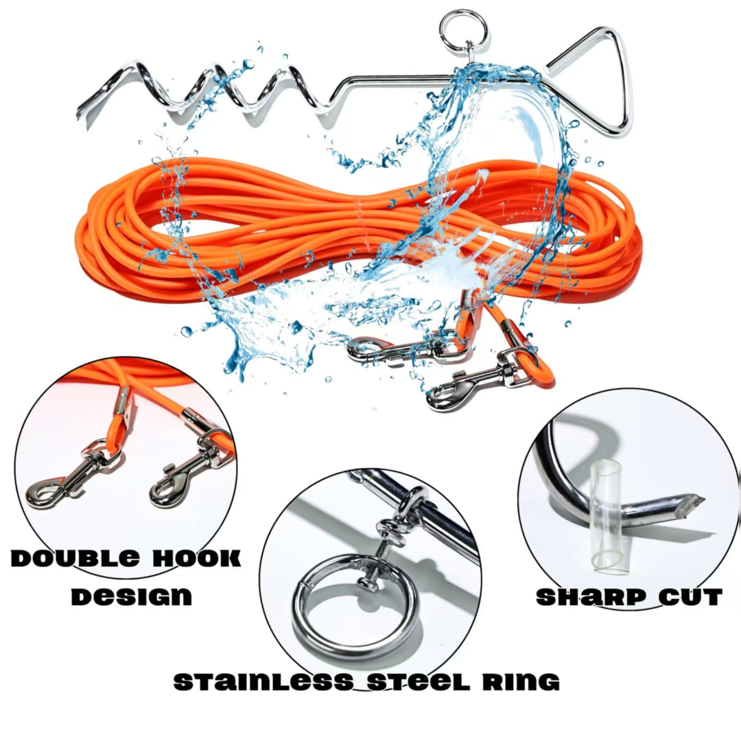 30 ft Yard & Camping Tie-Out with Ground Stake