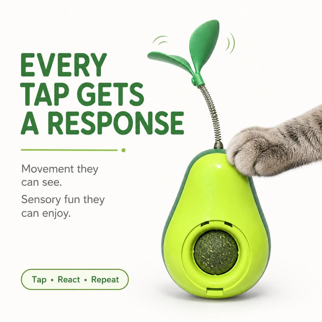 Avocado Wobble Cat Toy with Catnip Ball