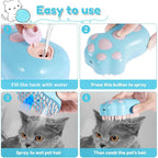 How to use the Paw Mist brush: fill with water, press to spray, then brush